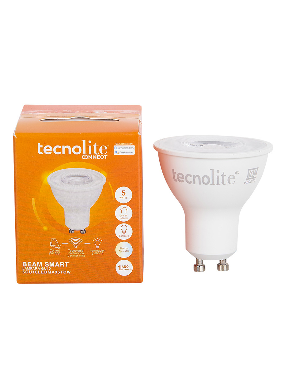 Foto 3 pulgar | Foco Inteligente Led 5 W Tecnolite Connect Base Gu10 Luz Cct Atenuable Compatible con App Móvil y Asistentes de Voz