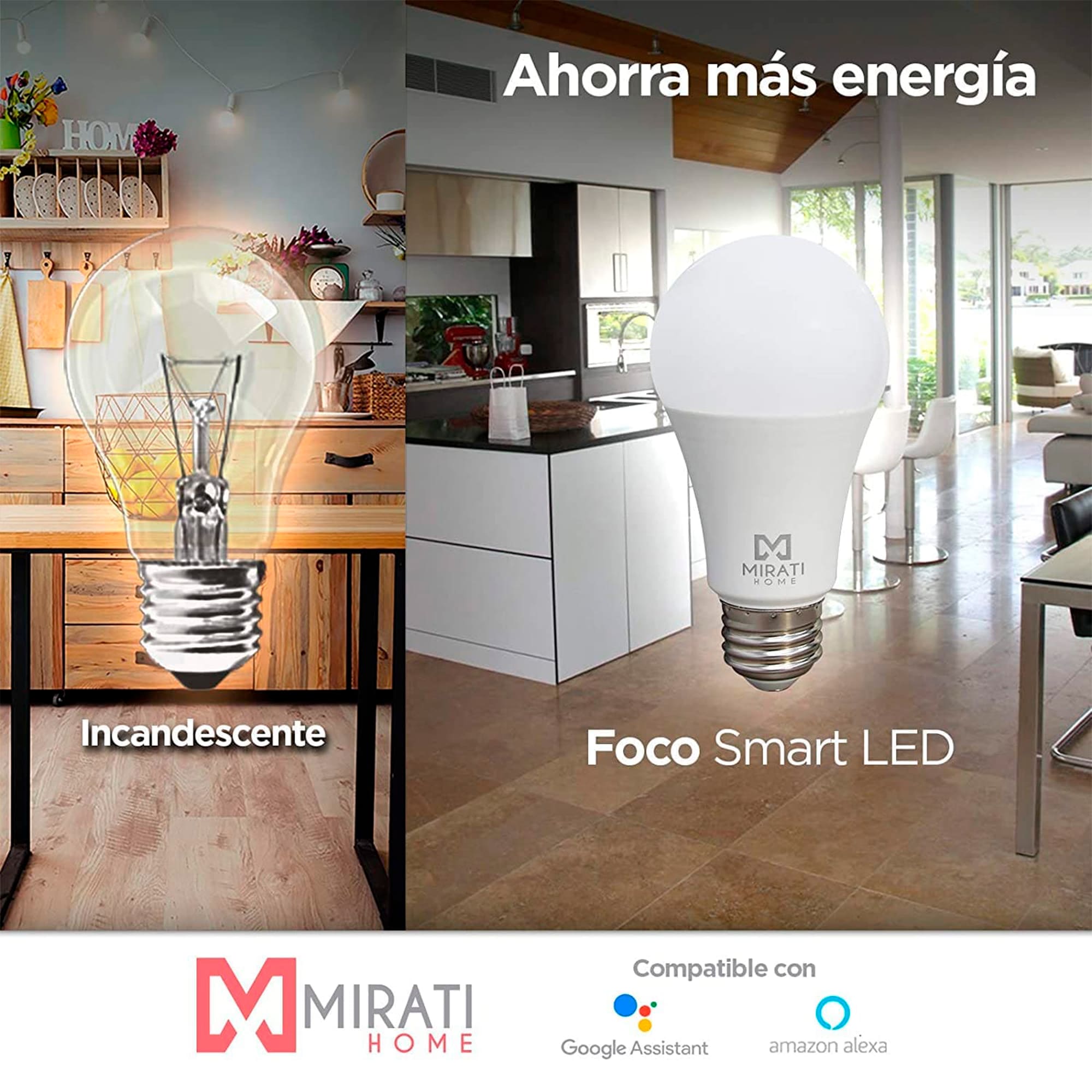 Foto 4 pulgar | Foco Smart Led de 10 W, Mirati Home Mfw1, Luz Blanca, 2.4 Ghz, Compatible con Alexa y Google Assistant