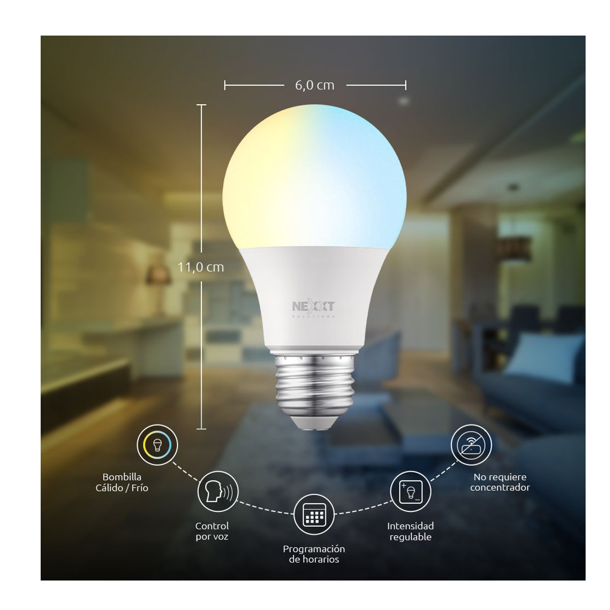 Foto 4 pulgar | Foco Led Inteligente Nexxt Solutions Nhb-w110 Luz Fría/cálida