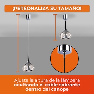 Foto 3 | Colgante de Cristal Tecnolite 180CTL8361MVCH 1.71 m de Altura 180 W Bases E27 No Incluye Focos