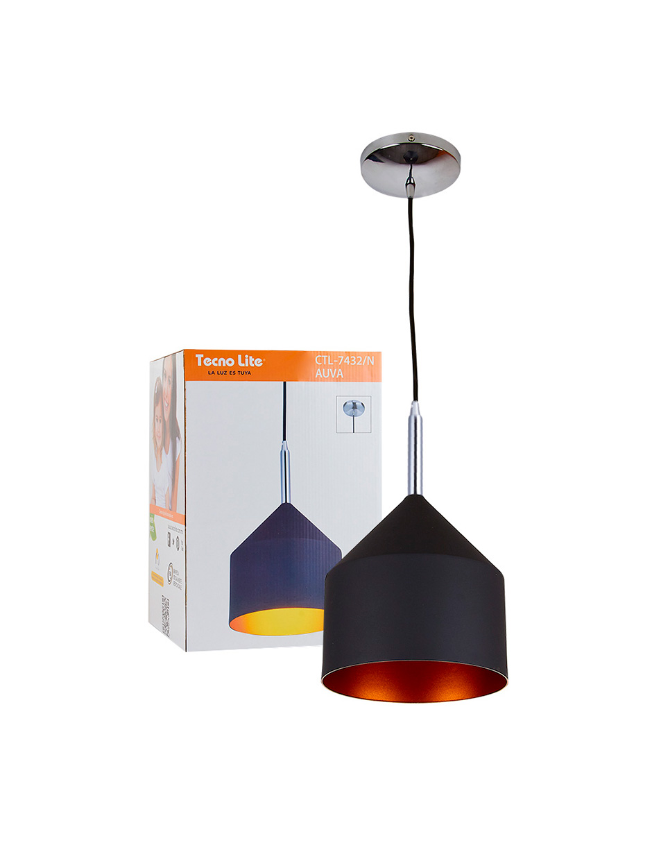 Foto 4 pulgar | Lámpara Colgante Tecnolite Aluminio color Negro 20W 100-240V