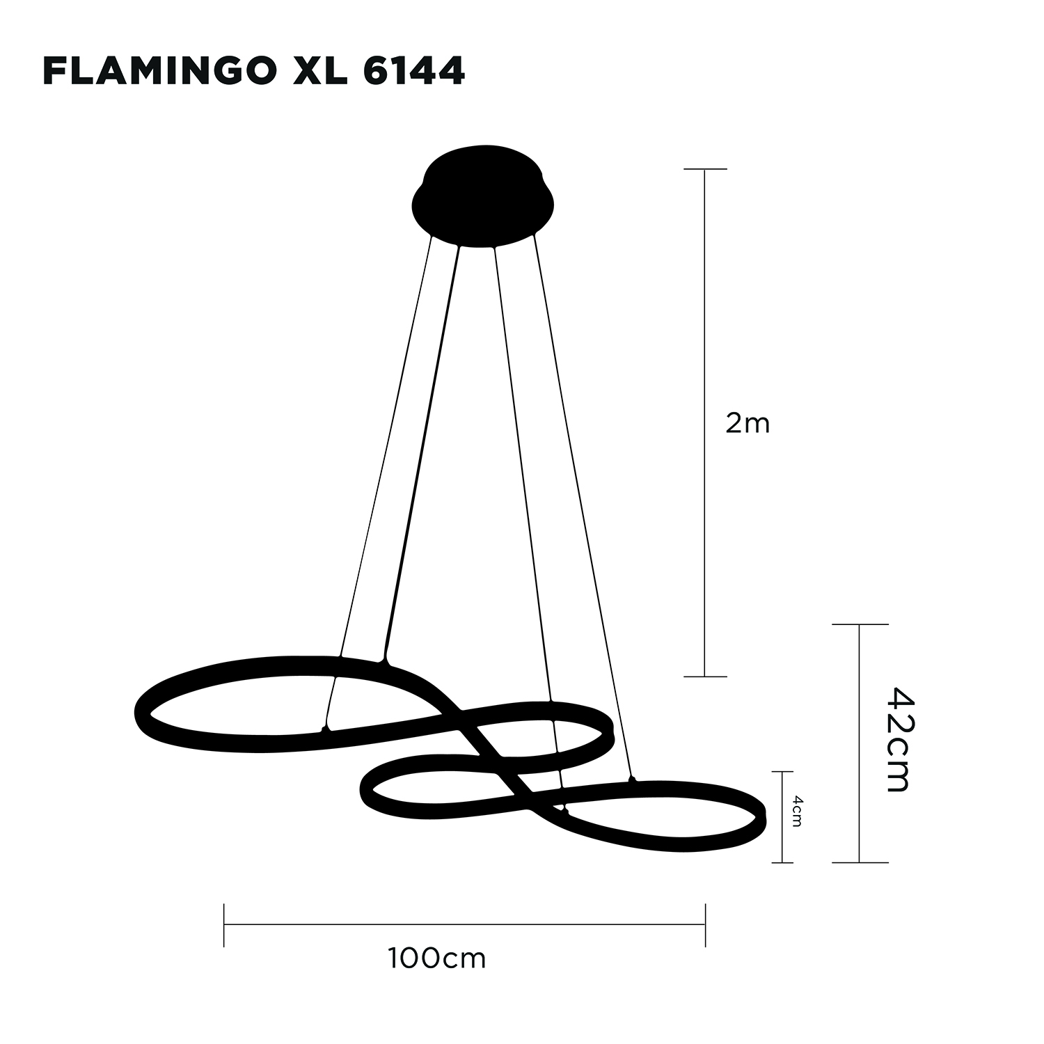 Foto 3 pulgar | Candil Colgante Luxica Lighting Flamingo XL color Blanco