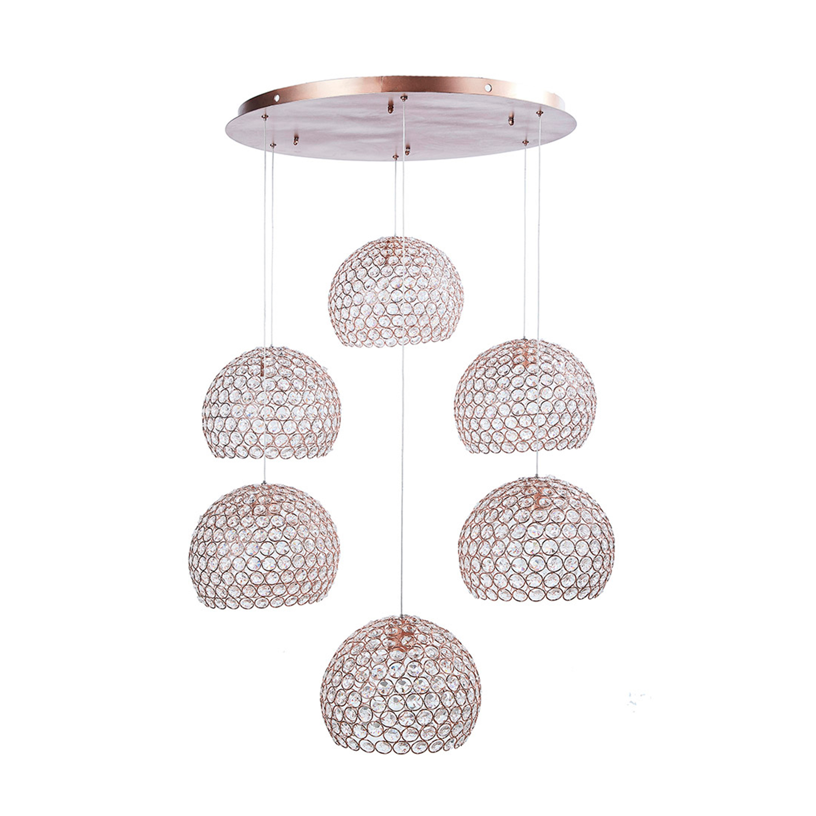 Foto 2 pulgar | Candil 6 Luces Gamalux Globo Cristal Cortado K9 Alto Brillo Gor230/6