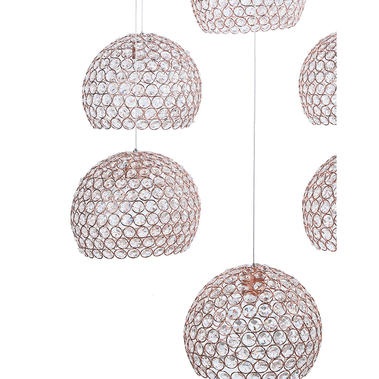 Foto 3 pulgar | Candil 6 Luces Gamalux Globo Cristal Cortado K9 Alto Brillo Gor230/6