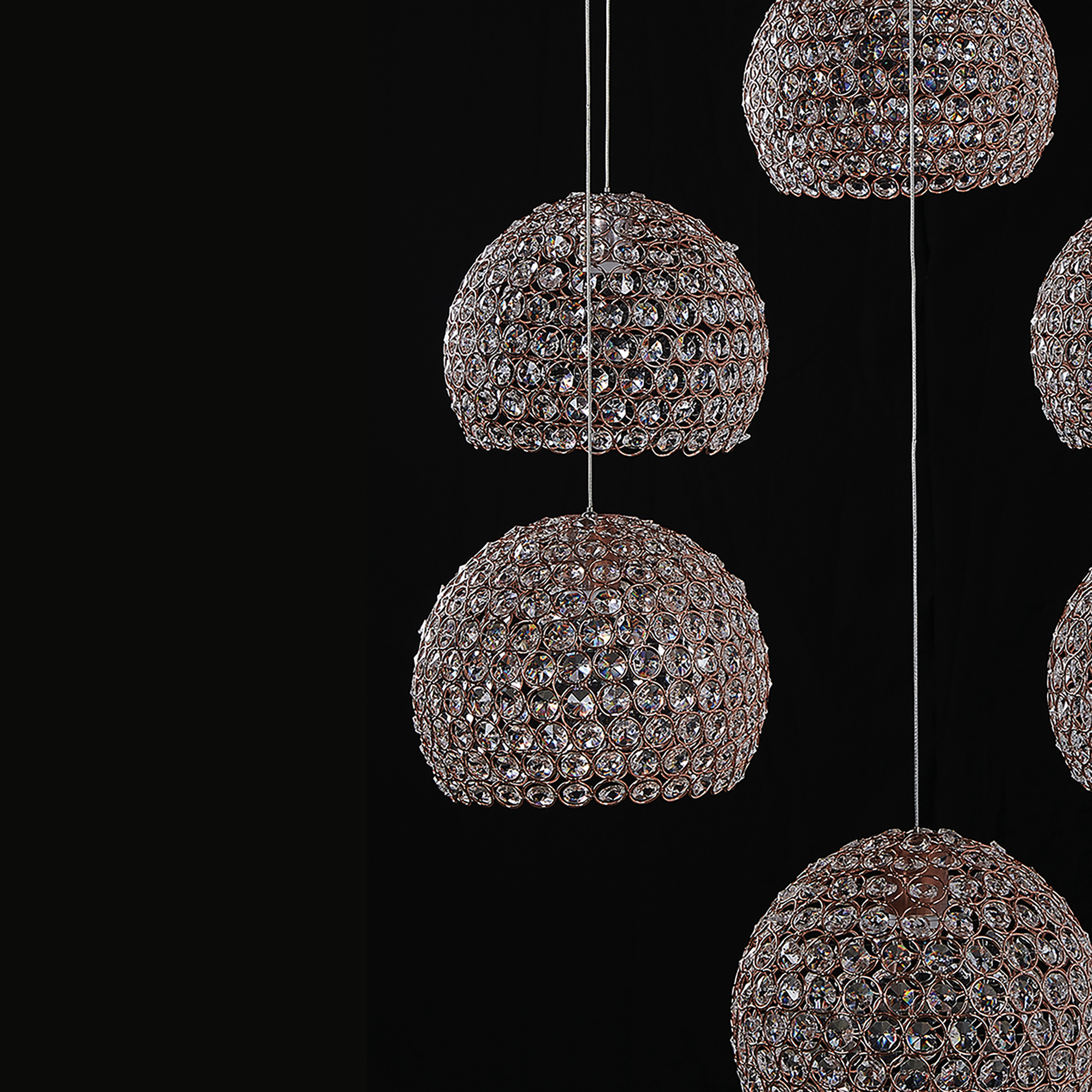 Foto 5 pulgar | Candil 6 Luces Gamalux Globo Cristal Cortado K9 Alto Brillo Gor230/6