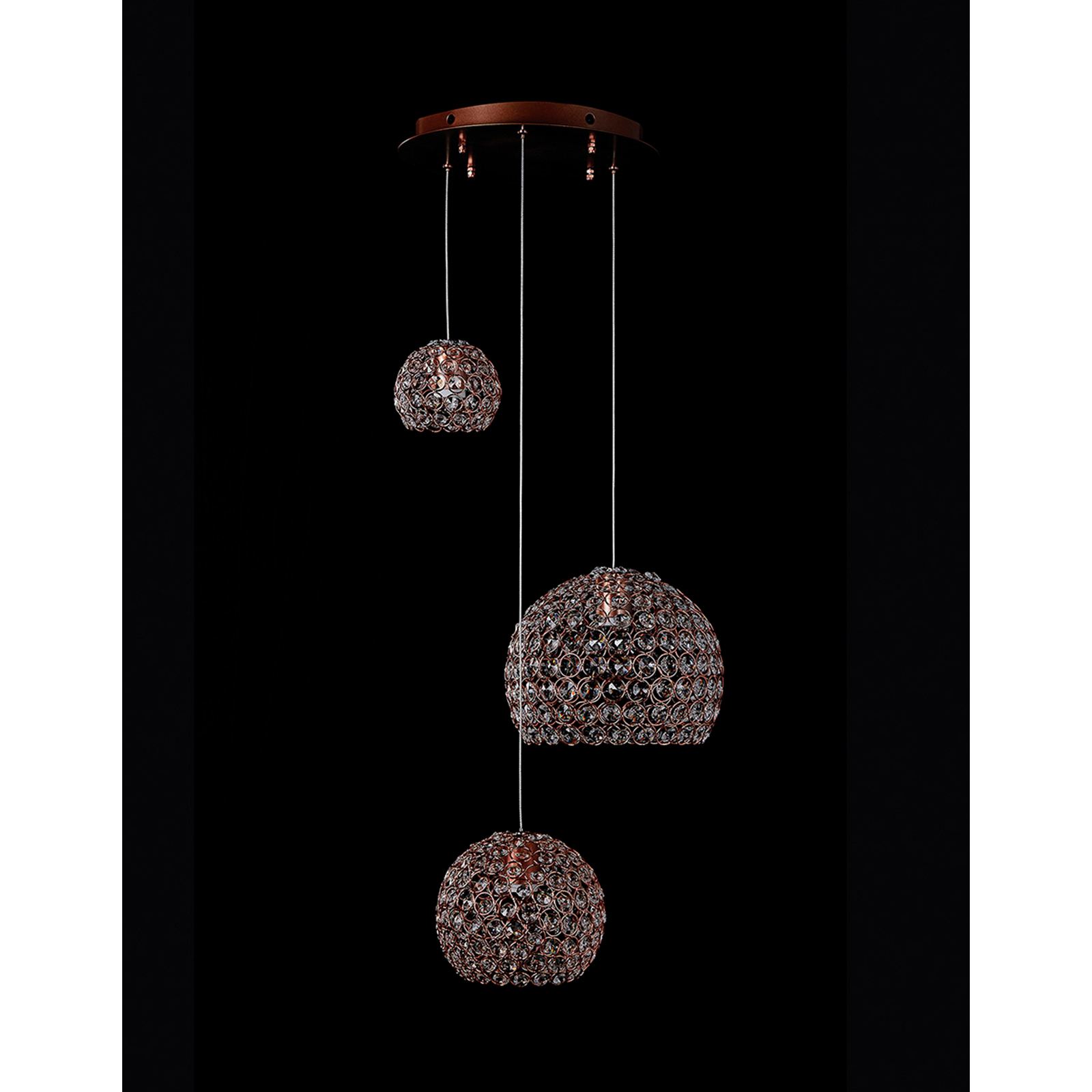 Foto 3 | Candil 3 Luces Gamalux Globo Cristal Cortado K9 Alto Brillo Elegante