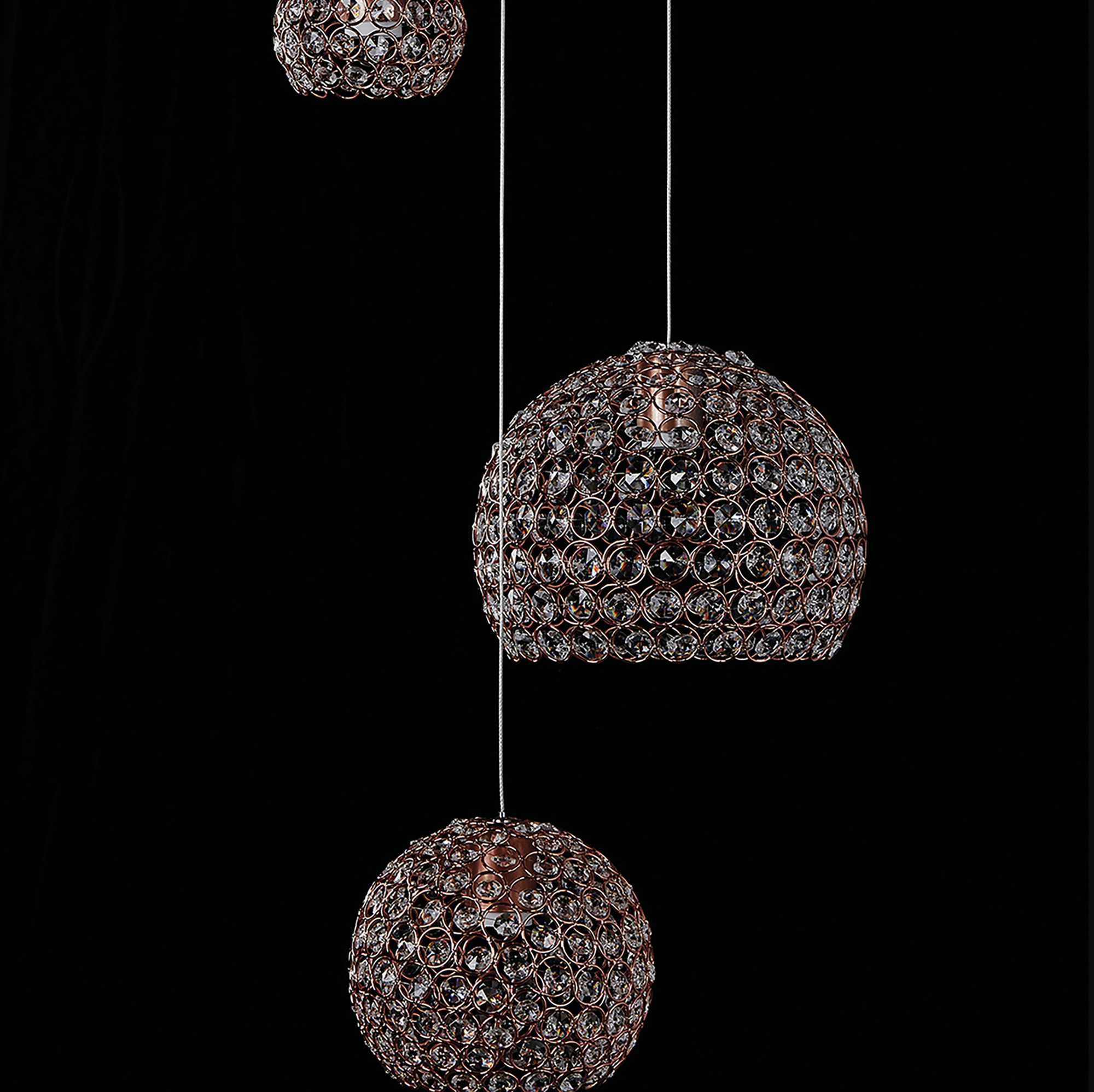 Foto 4 | Candil 3 Luces Gamalux Globo Cristal Cortado K9 Alto Brillo Elegante