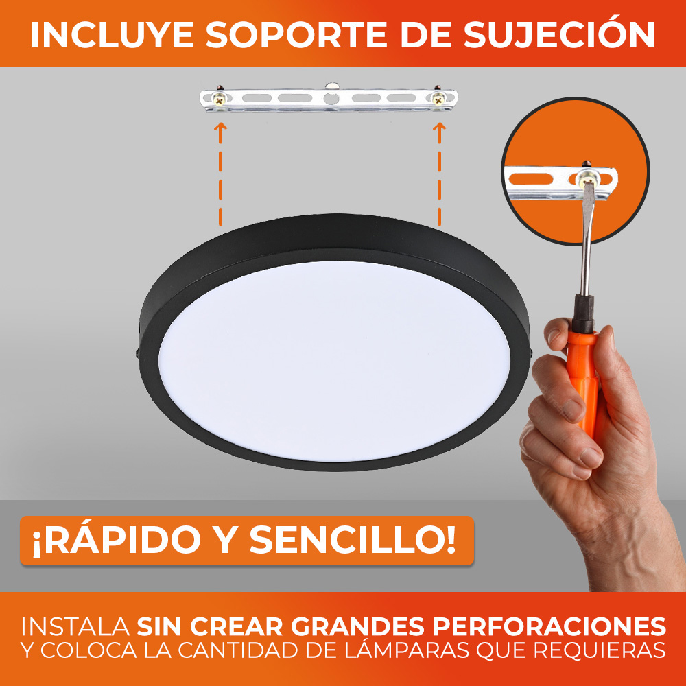 Foto 5 pulgar | Lámpara Plafón Led Tecnolite 24PTLLEDR65MVN Luz De Día