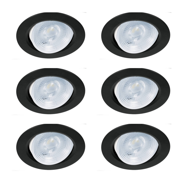 Foto 2 pulgar | Luminarios Empotrables Redondos Led 5w Volteck color Negro 6 Piezas