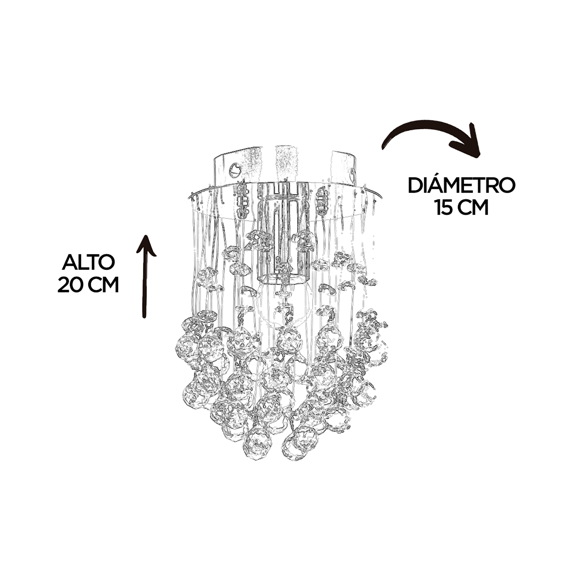 Foto 7 pulgar | Candil Gamalux M10915 color Plata 1 Luz