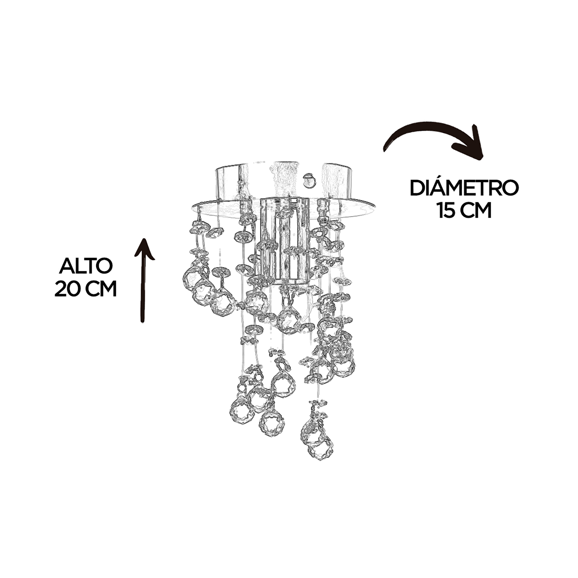 Foto 6 pulgar | Candil Gamalux M00976 color Plata 1 Luz