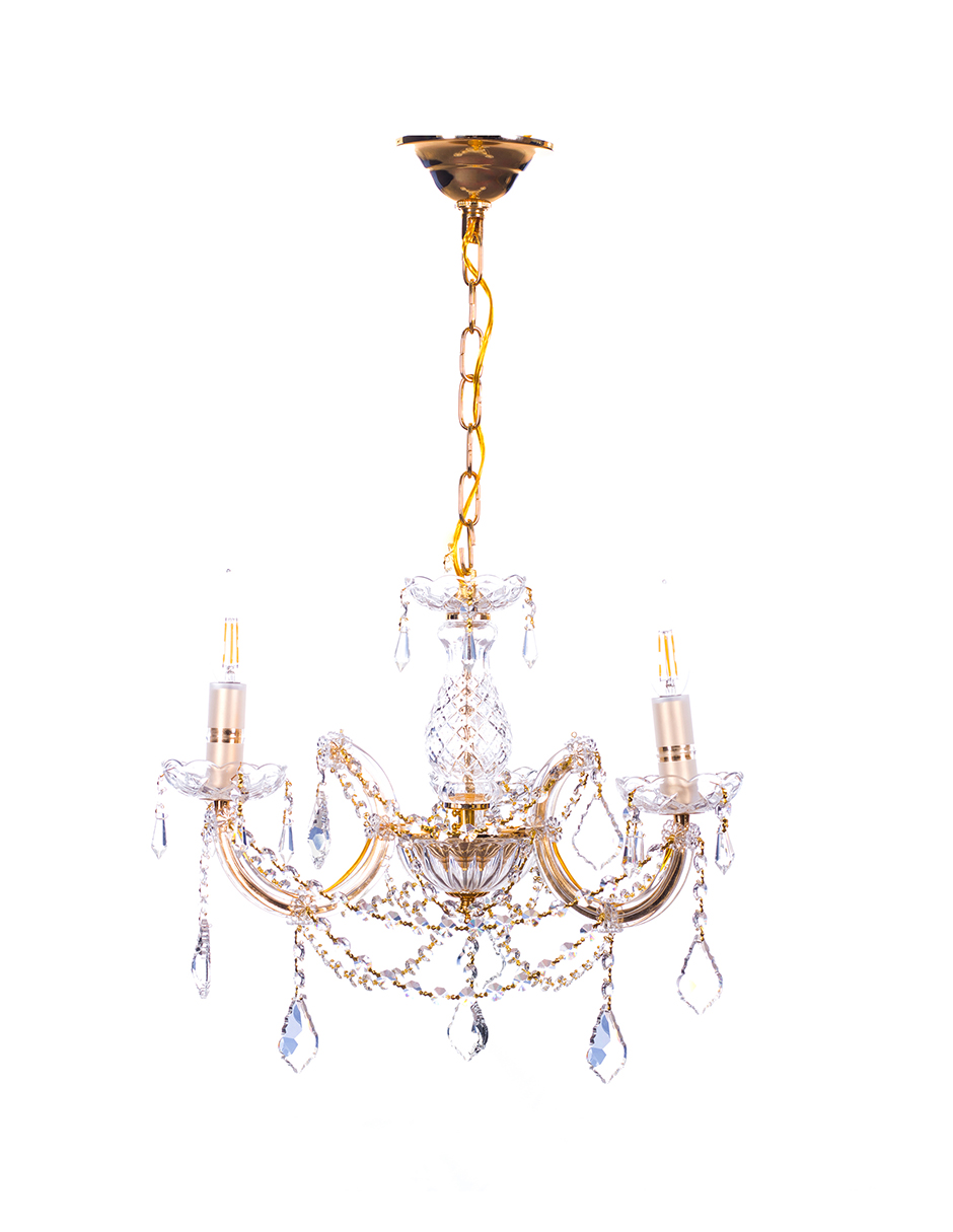 Foto 1 | Candil Gamalux Maria Theresa 3 Luces Terminado Dorado