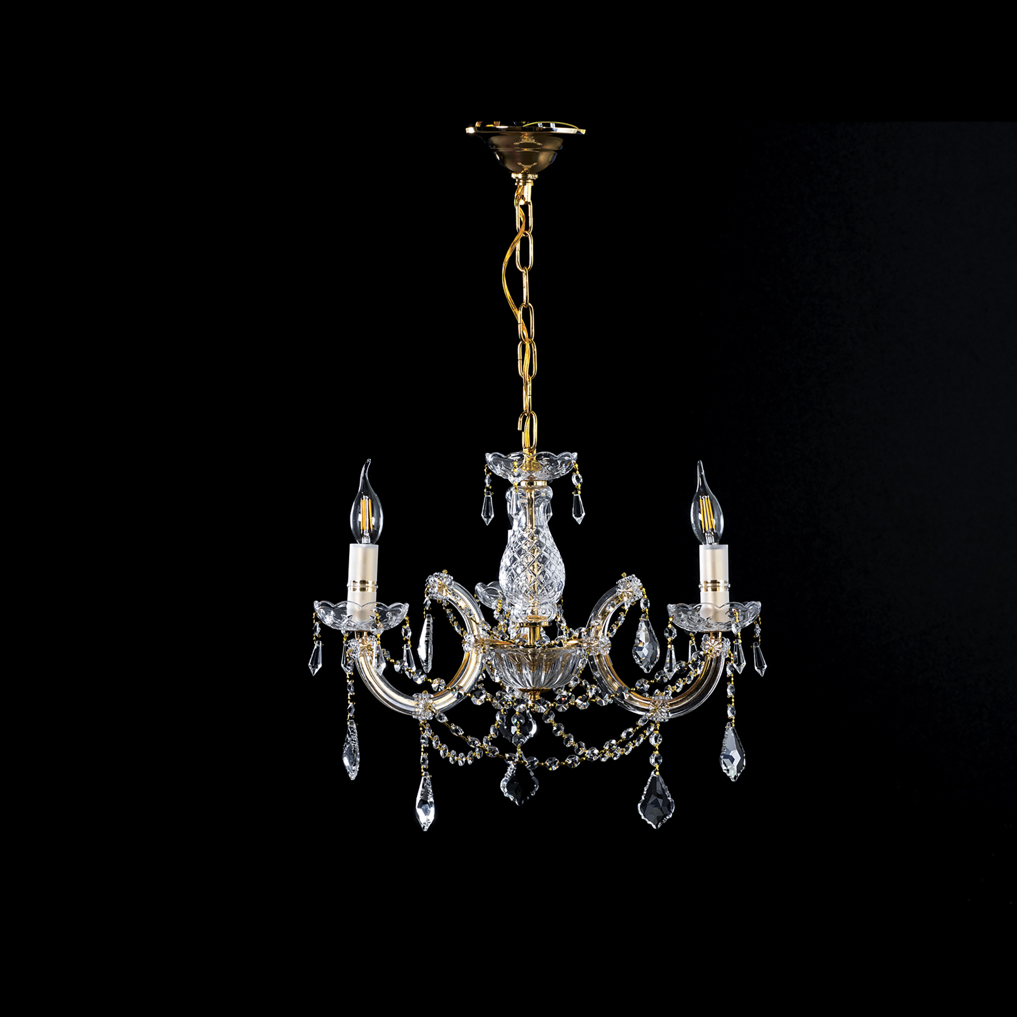 Foto 3 | Candil Gamalux Maria Theresa 3 Luces Terminado Dorado