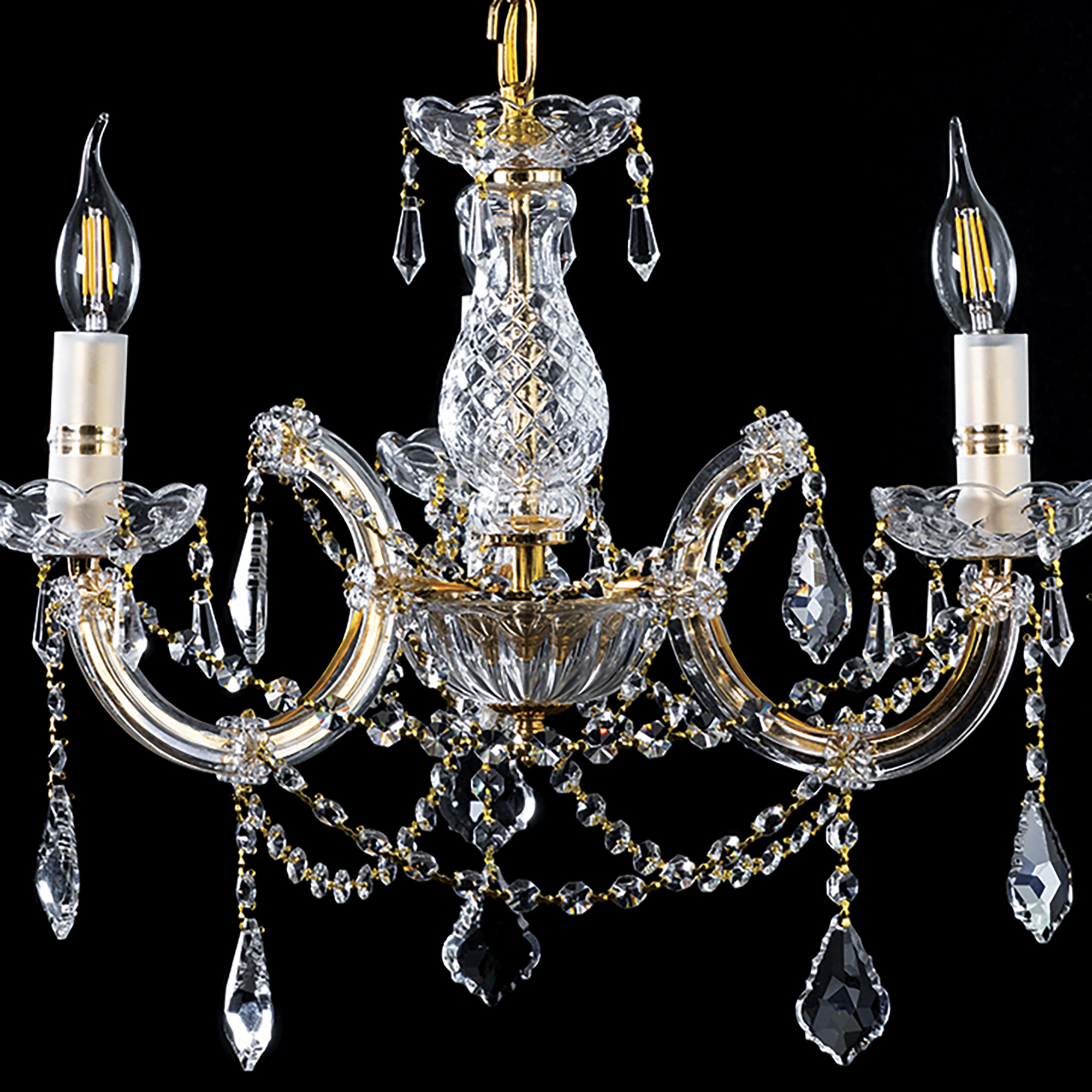 Foto 4 | Candil Gamalux Maria Theresa 3 Luces Terminado Dorado