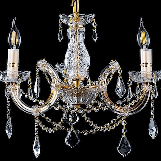 Foto 4 | Candil Gamalux Maria Theresa 3 Luces Terminado Dorado