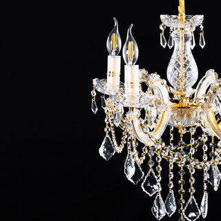 Foto 4 | Candil Gamalux Maria Theresa 4 Luces Terminado Dorado