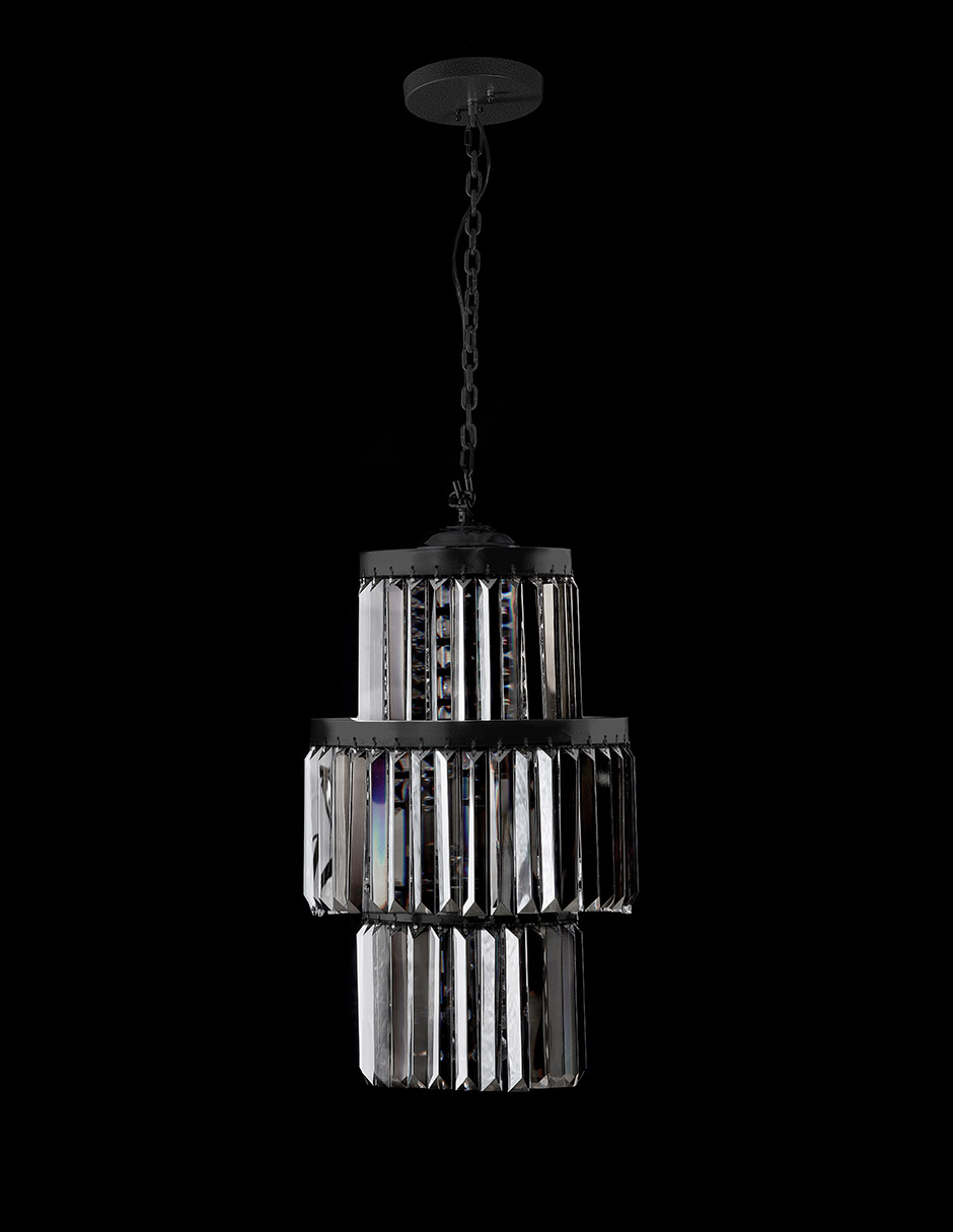 Foto 3 | Candil Gamalux Krystalic  Pastelito color Negro