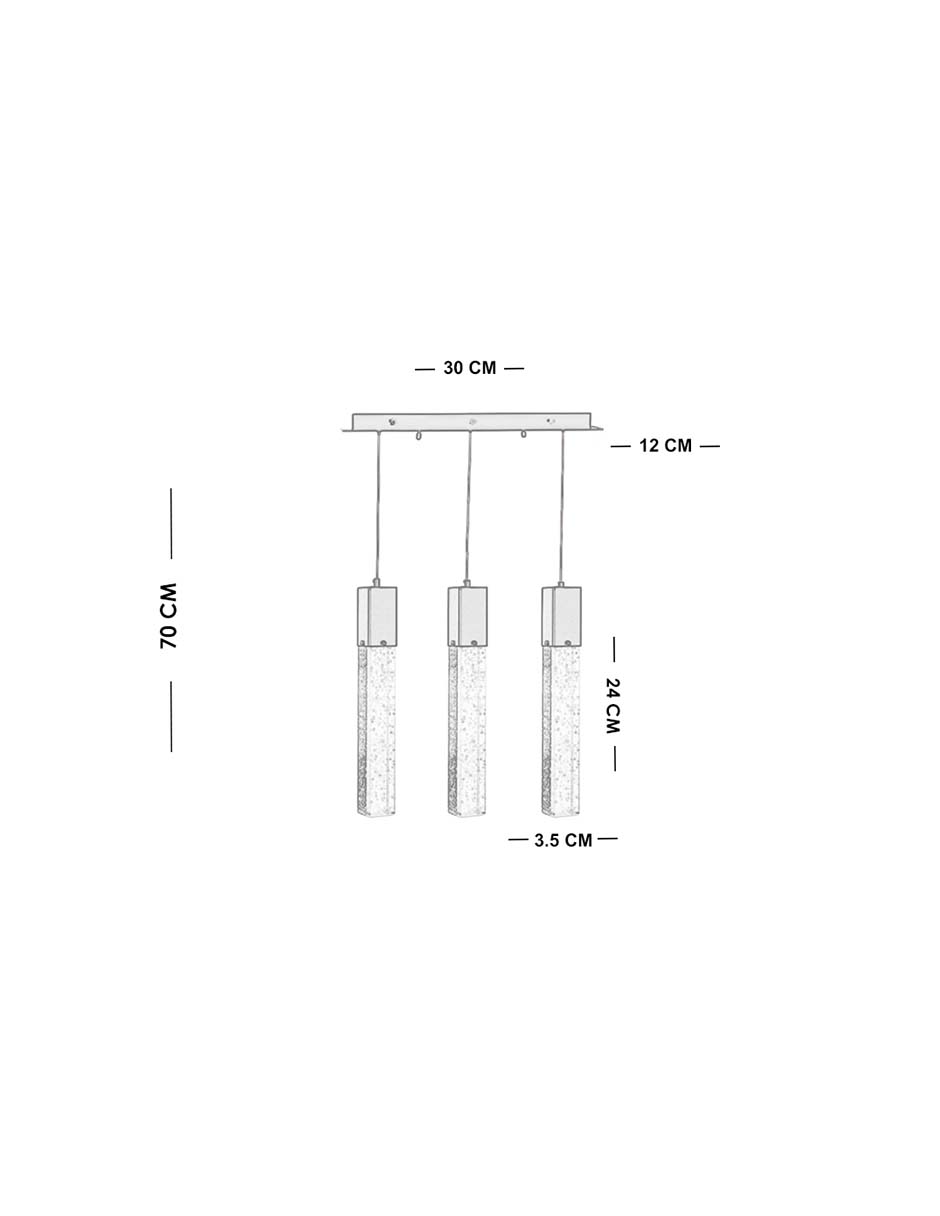 Foto 7 pulgar | Colgante Gamalux Star SQCR200/3L BK Negro 3 Luces