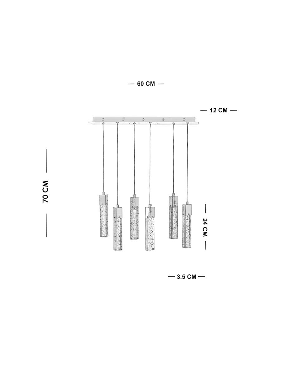 Foto 7 pulgar | Colgante Gamalux Star SQCR200/6L CH Plateado 6 Luces