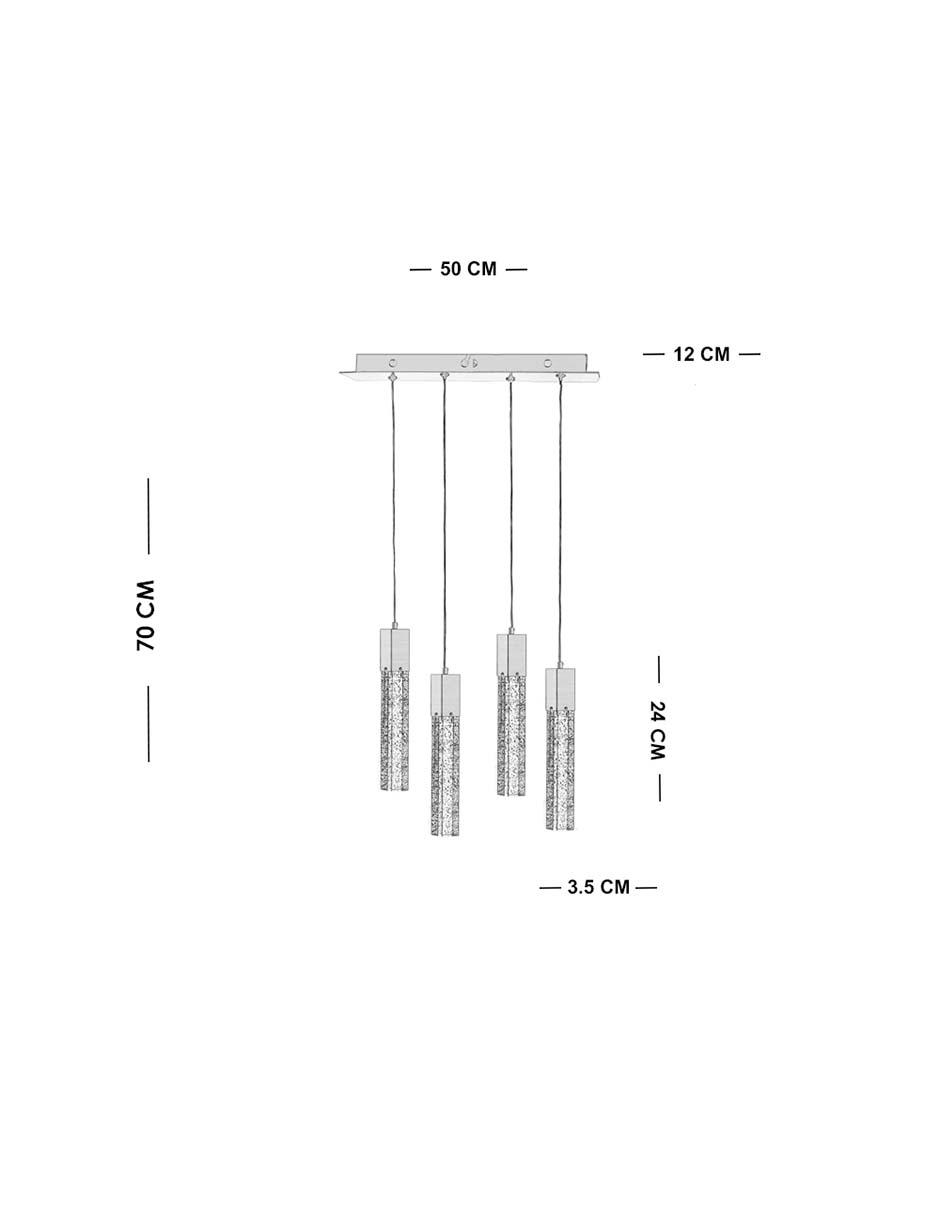 Foto 7 pulgar | Colgante Gamalux Star SQCR200/4L PCH Plateado 4 Luces