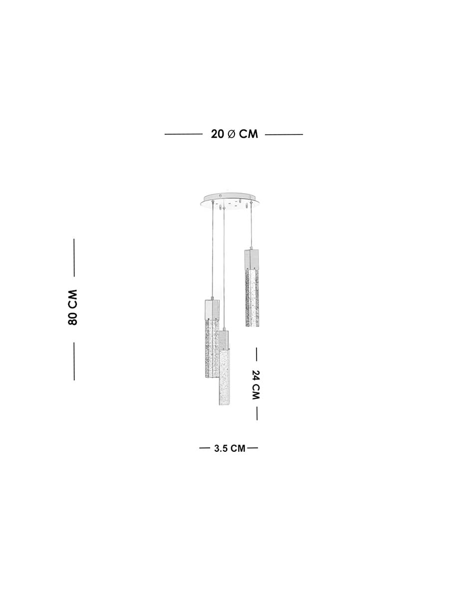 Foto 6 | Colgante Gamalux Star Sqcd200/3l Ch Color Cromo 3 Luces