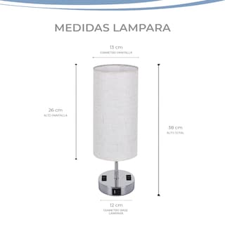 Foto 3 | Set De 2 Lámparas De Buró Táctil Con Puertos De Carga Marca Gravita