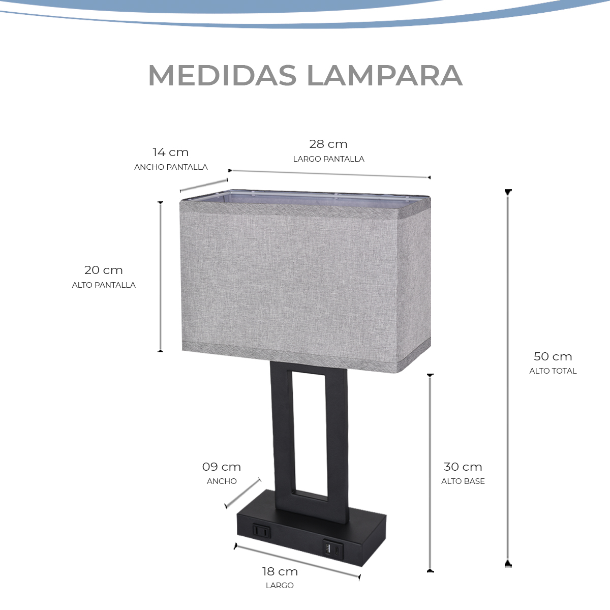 Foto 3 | Lámpara De Buró Táctil Con Puertos De Carga Marca Gravita