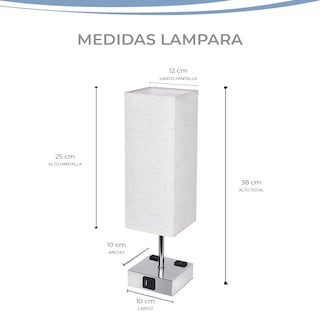 Foto 4 | Set De 2 Lámparas De Buró Táctil Con Puertos De Carga Marca Gravita
