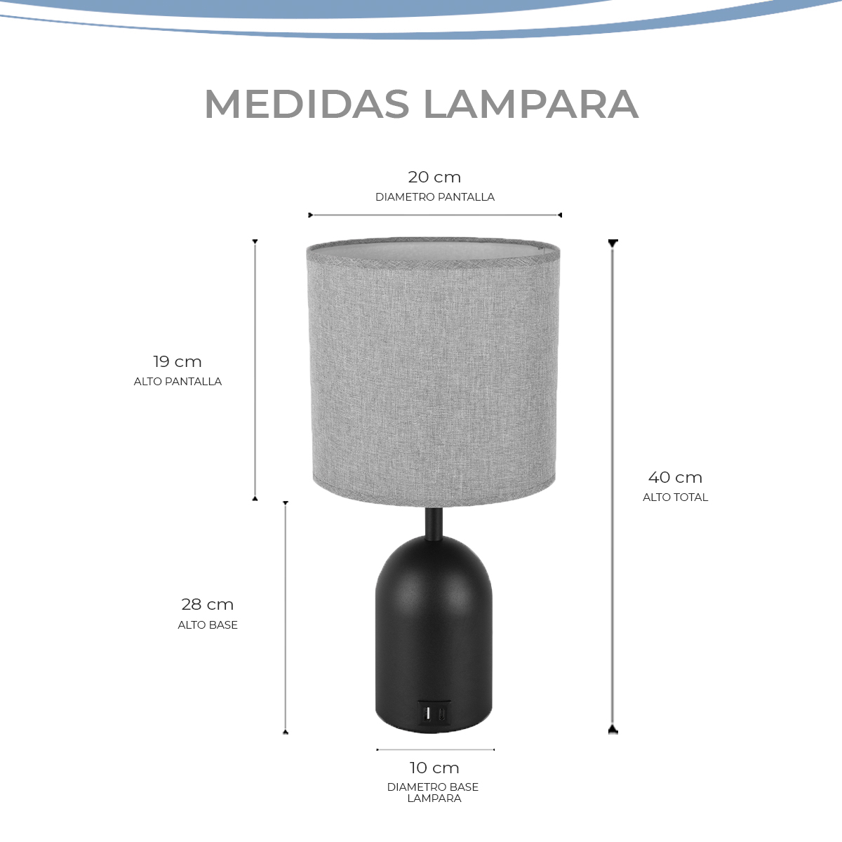 Foto 3 | Lámpara Táctil de Buró Gravita con Conexión USB-C