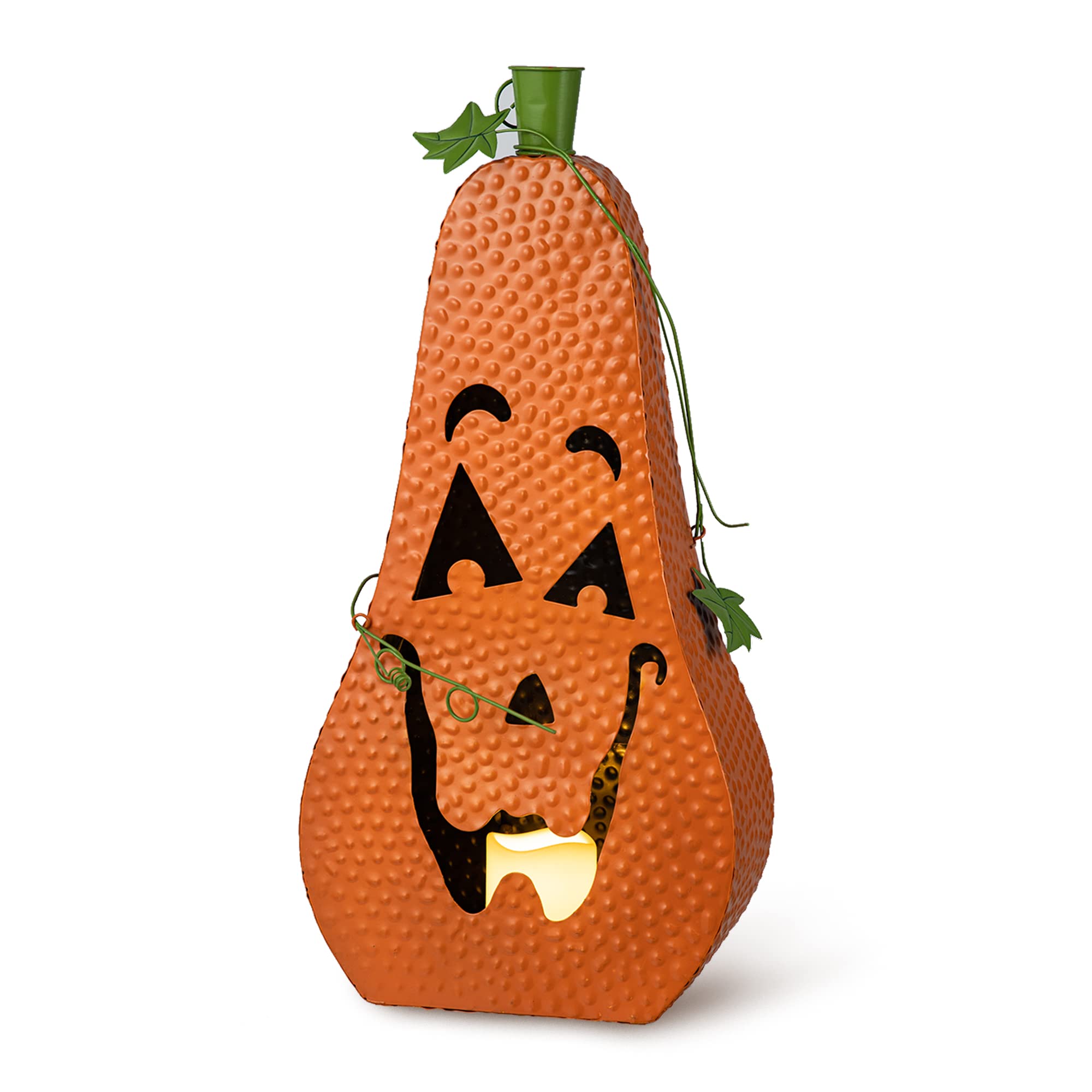 Foto 2 pulgar | Farol Jack O De Metal Con Forma De Calabaza Para Halloween, 23,62 Cm, Con Purpurina Led - Venta Internacional.