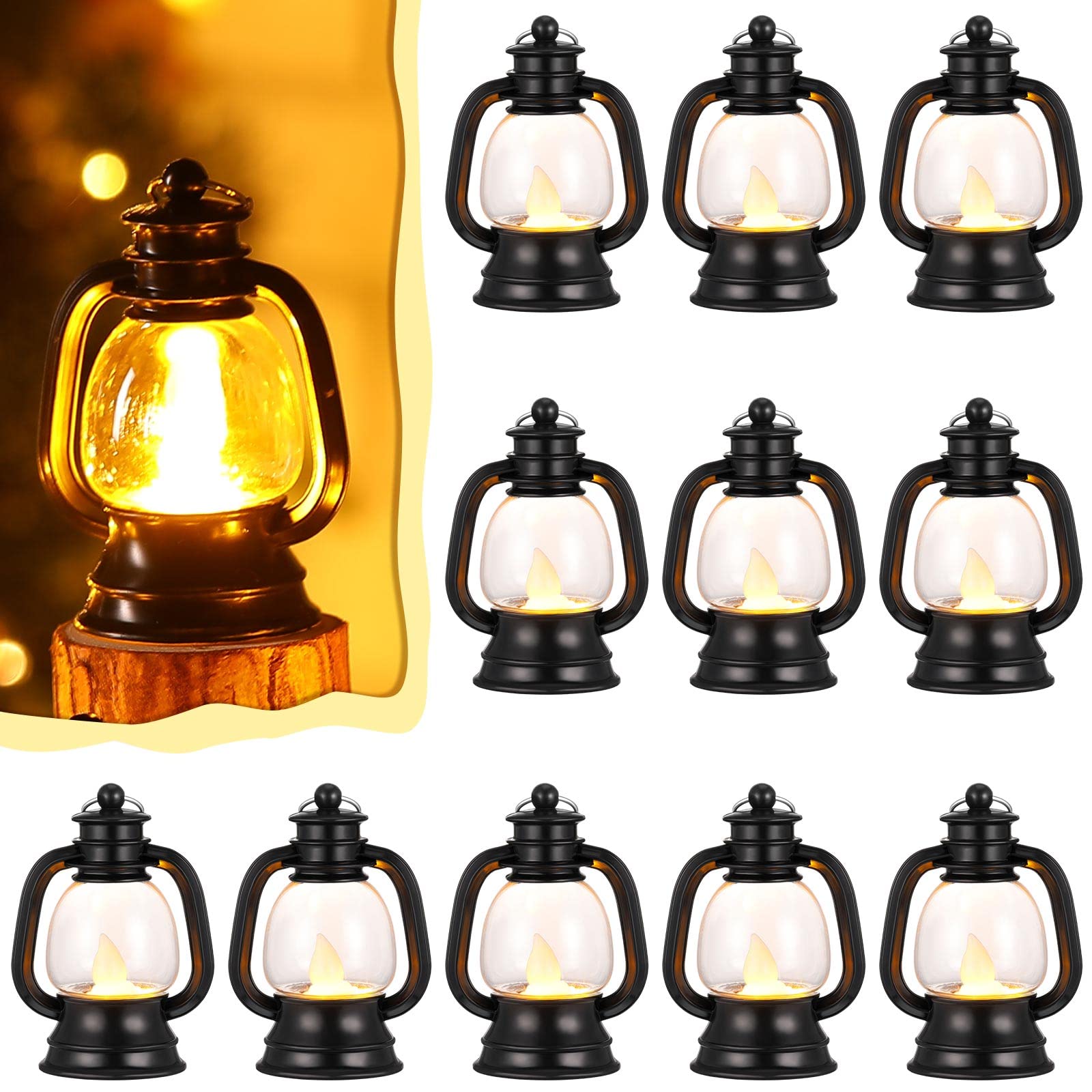 Farol Decorativo Ferraycle Mini Con Vela Led De 10 Cm, 12 Unidades - Venta Internacional.