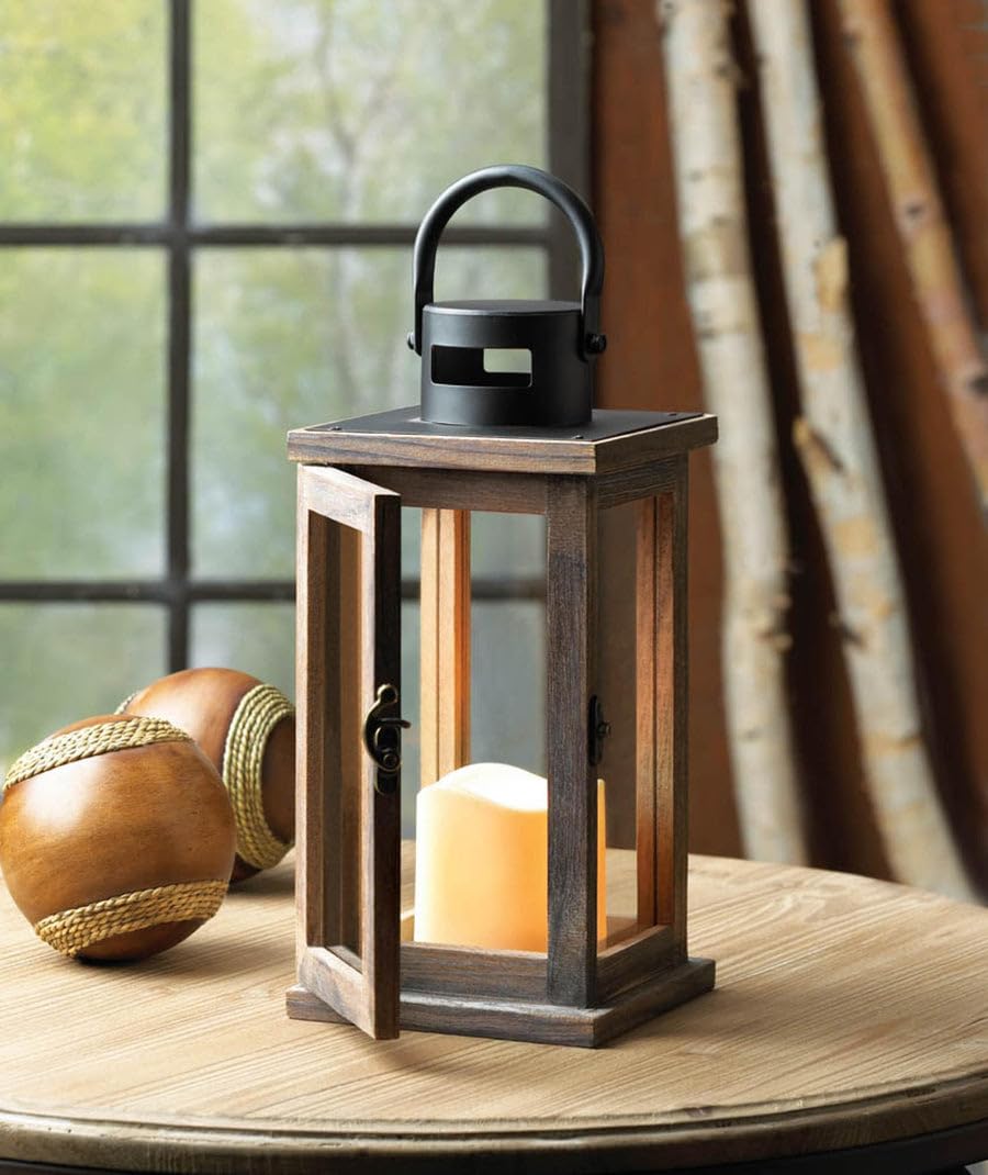 Foto 4 pulgar | Farol Tipo Vela Zingz & Thingz Lodge, 27 Cm De Alto, Madera, Con Led - Venta Internacional.