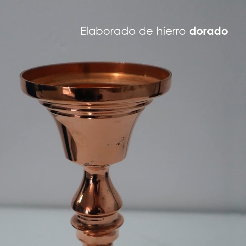 Foto 4 pulgar | Candelabro Iliosinnova Estilo Europeo color Dorado para Vela Cónica