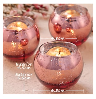 Foto 2 | Portavela de Cristal Candelabro Mesa Adorno Boda Decoración 6 Pzs Rosa
