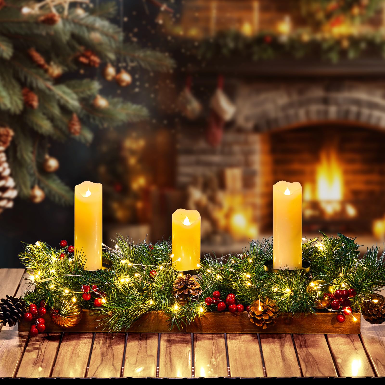Foto 1 | Candelabro Navideño Brightown Caja Plegable de Madera - Venta Internacional