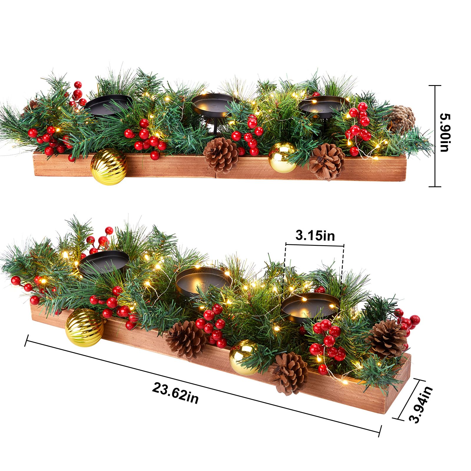 Foto 4 pulgar | Candelabro Navideño Brightown Caja Plegable de Madera - Venta Internacional