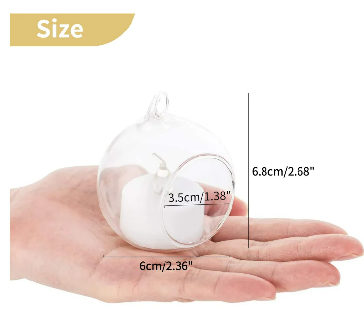 Foto 2 | Xtellar Set De 12 Elegantes Portavelas Colgantes En Cristal De 6cm