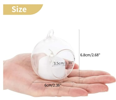 Foto 2 | Xtellar Set De 12 Elegantes Portavelas Colgantes En Cristal De 6cm