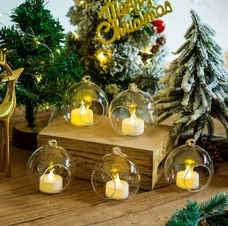 Foto 4 | Xtellar Set De 12 Elegantes Portavelas Colgantes En Cristal De 6cm