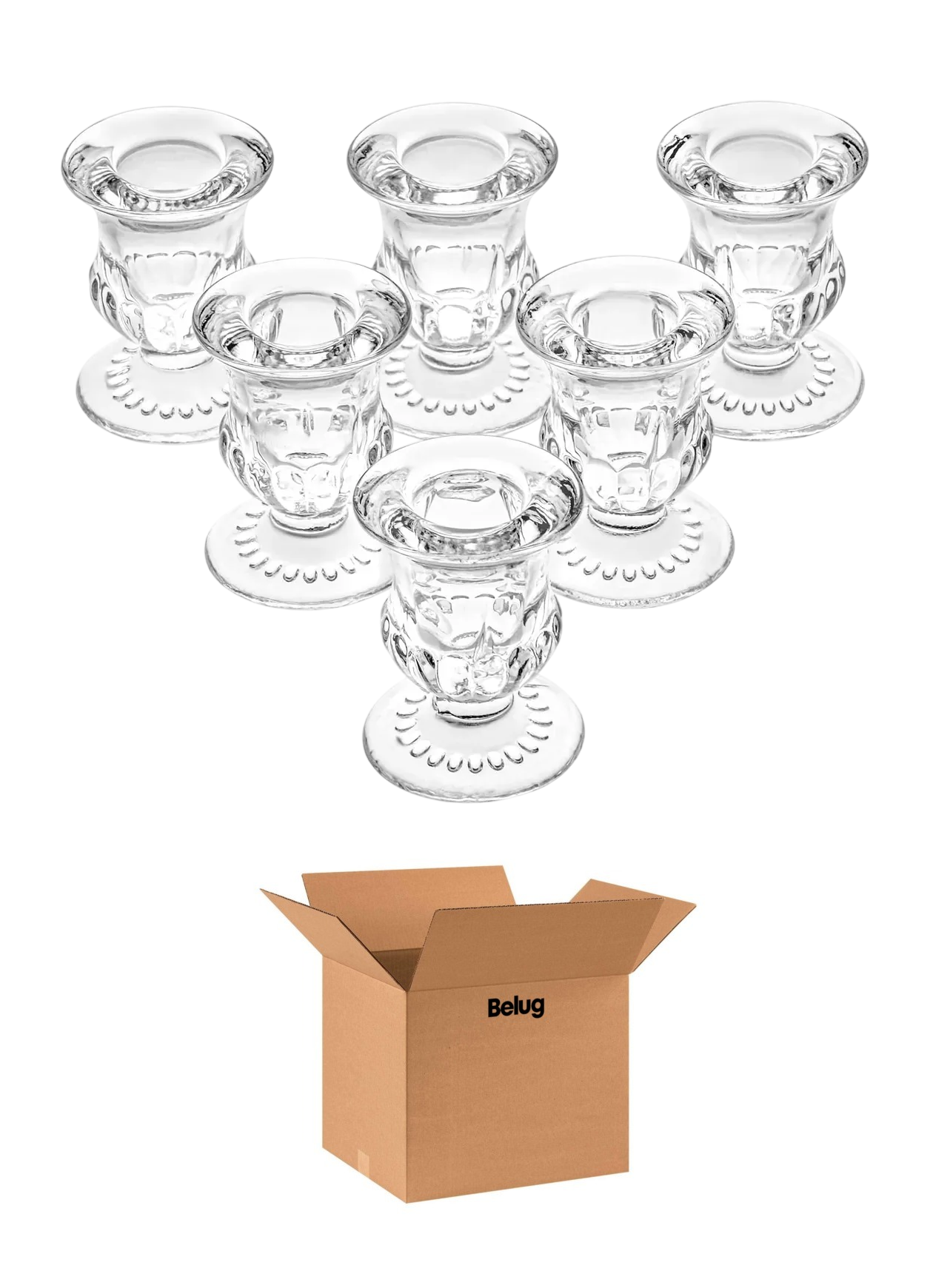 Foto 1 | Juego De 6 Portavelas De Cristal Transparente Para Bodas