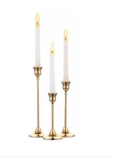 Foto 1 | Candelabros De Mesa Metalico 3pc, Color Dorado