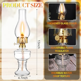Foto 2 | Lámpara de Aceite Tuanse Chamber Vintage Kerosene Hurricane 33 cm 2 Unidades - Venta Internacional