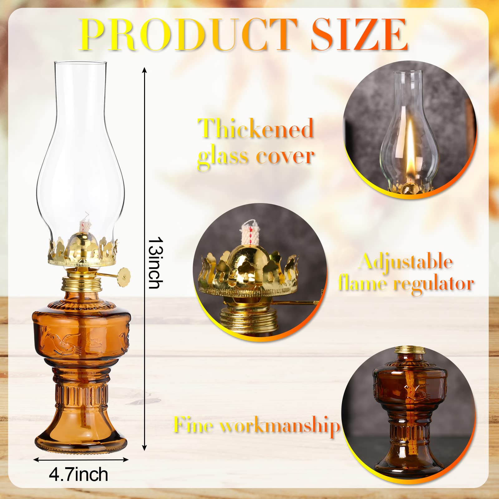 Foto 2 | Lámpara De Aceite Tuanse Chamber, Farol Vintage De Queroseno, 33 Cm, 2 Unidades - Venta Internacional.