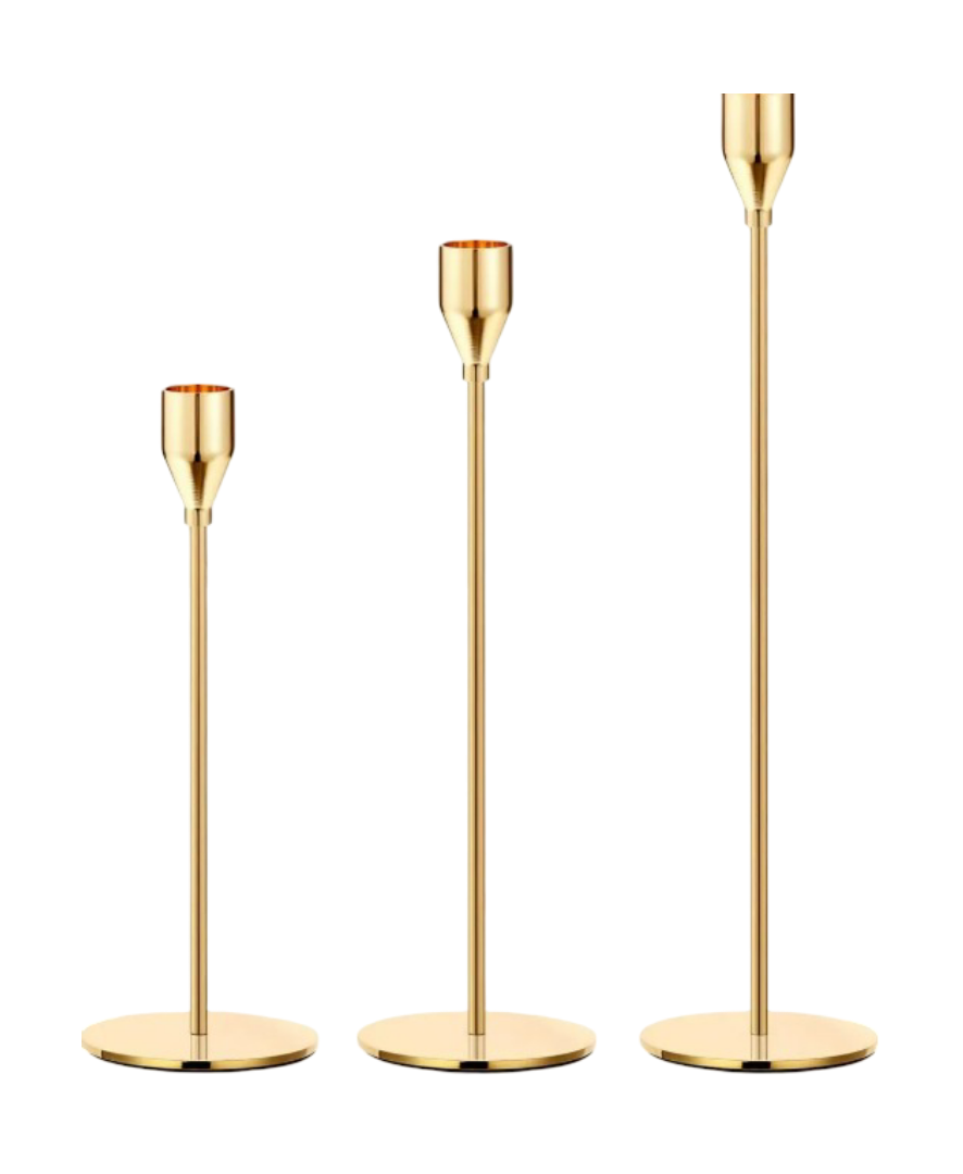 Foto 1 | Candelabros de Metal 3 Piezas