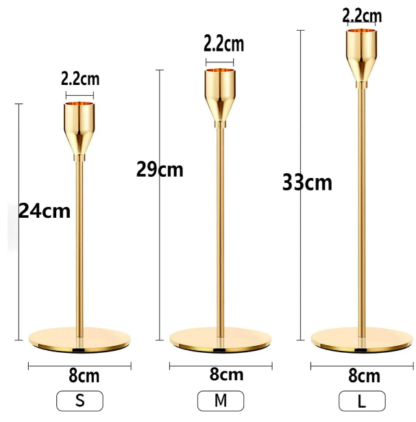 Foto 4 | Candelabros de Metal 3 Piezas