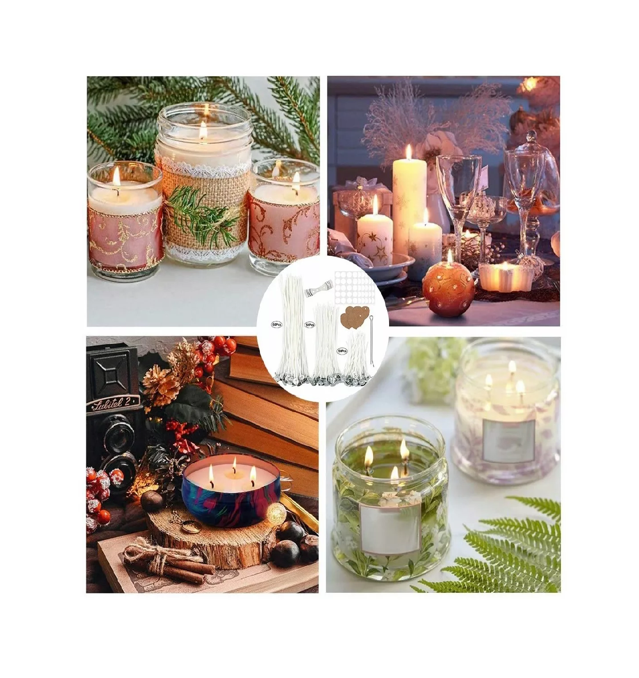 Foto 5 pulgar | Accesorios para Hacer Velas Blanco 150 Piezas