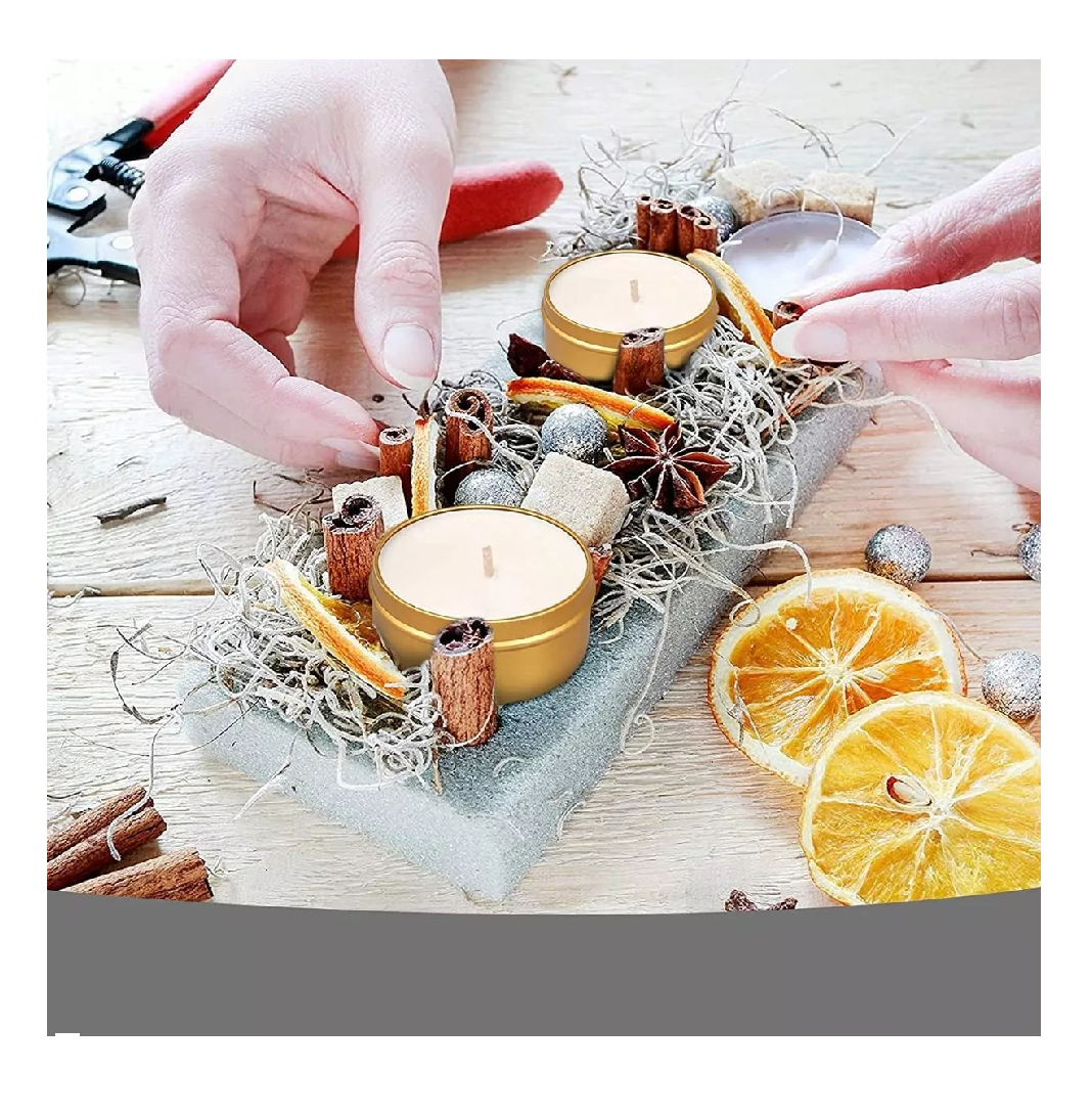Foto 2 | Latas Redondas De Aluminio Para Velas, 4oz 24 Piezas Dorado