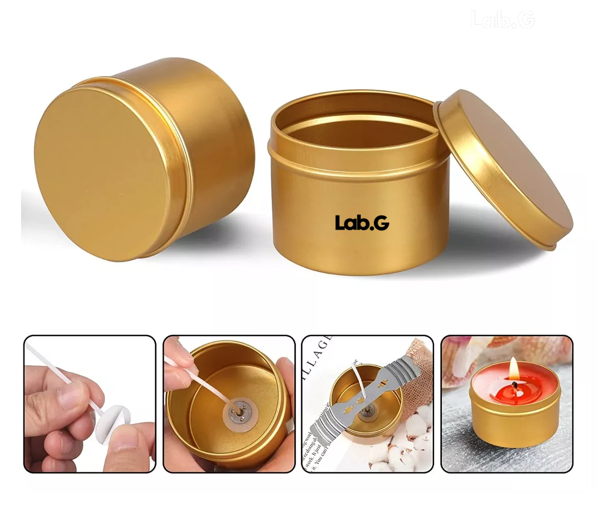 Foto 4 pulgar | Latas Redondas De Aluminio Para Velas, 4oz 24 Piezas Dorado