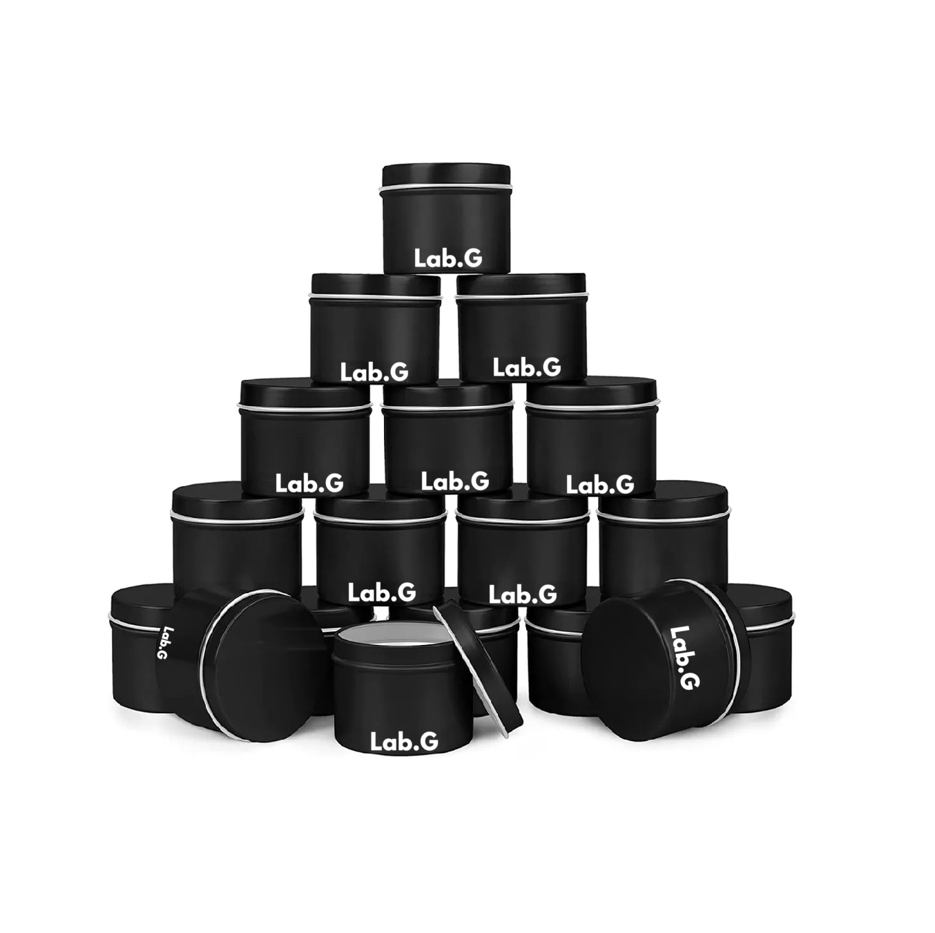 Foto 2 pulgar | Latas Redondas De Aluminio Para Velas Lab.g, 4oz 24 Piezas Negras
