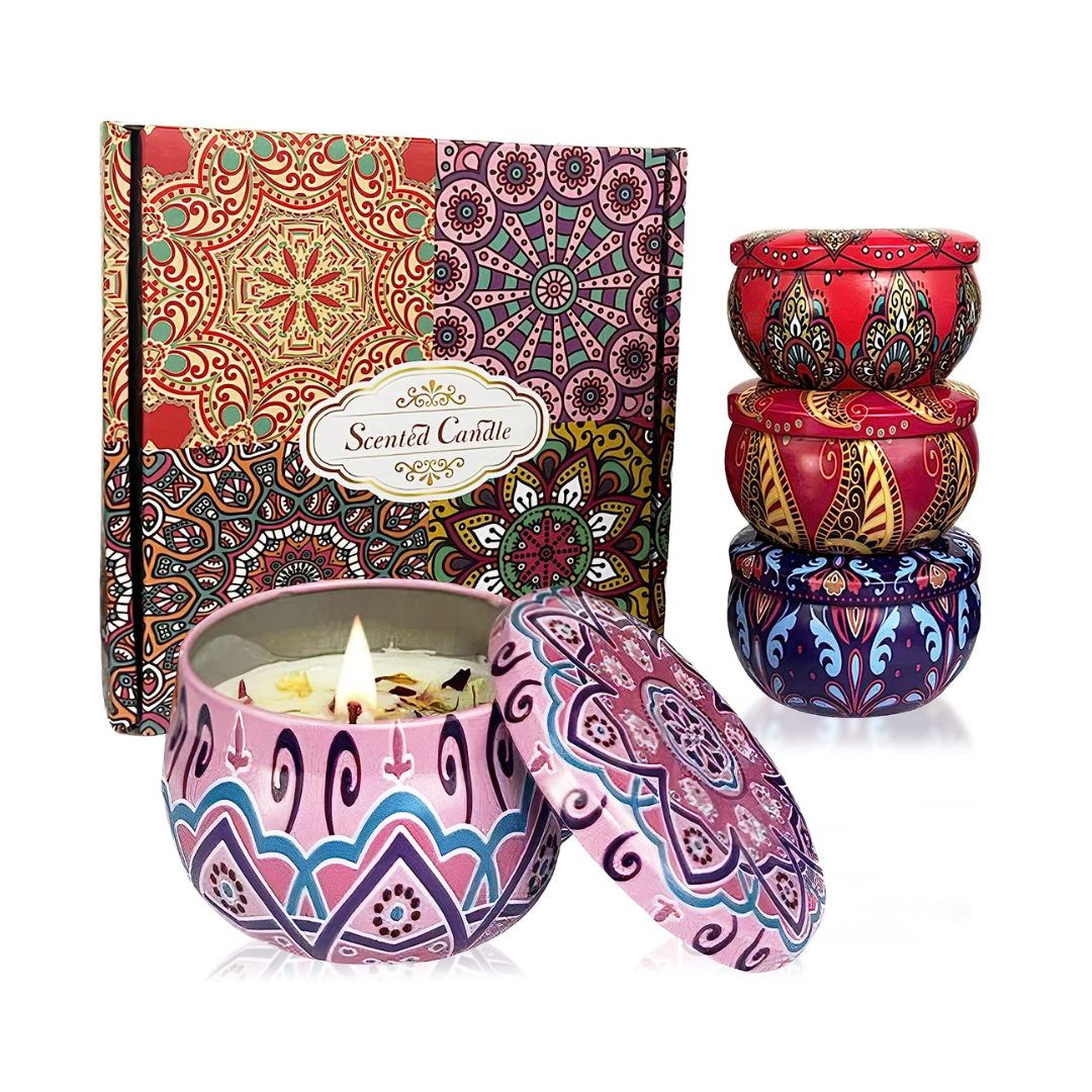 Foto 2 pulgar | Set de Velas Bluelander CBHH-0082 de Cera de Soya Olor Higo Gardenia Violeta y Persimón Japonés Contenedor Reutilizable